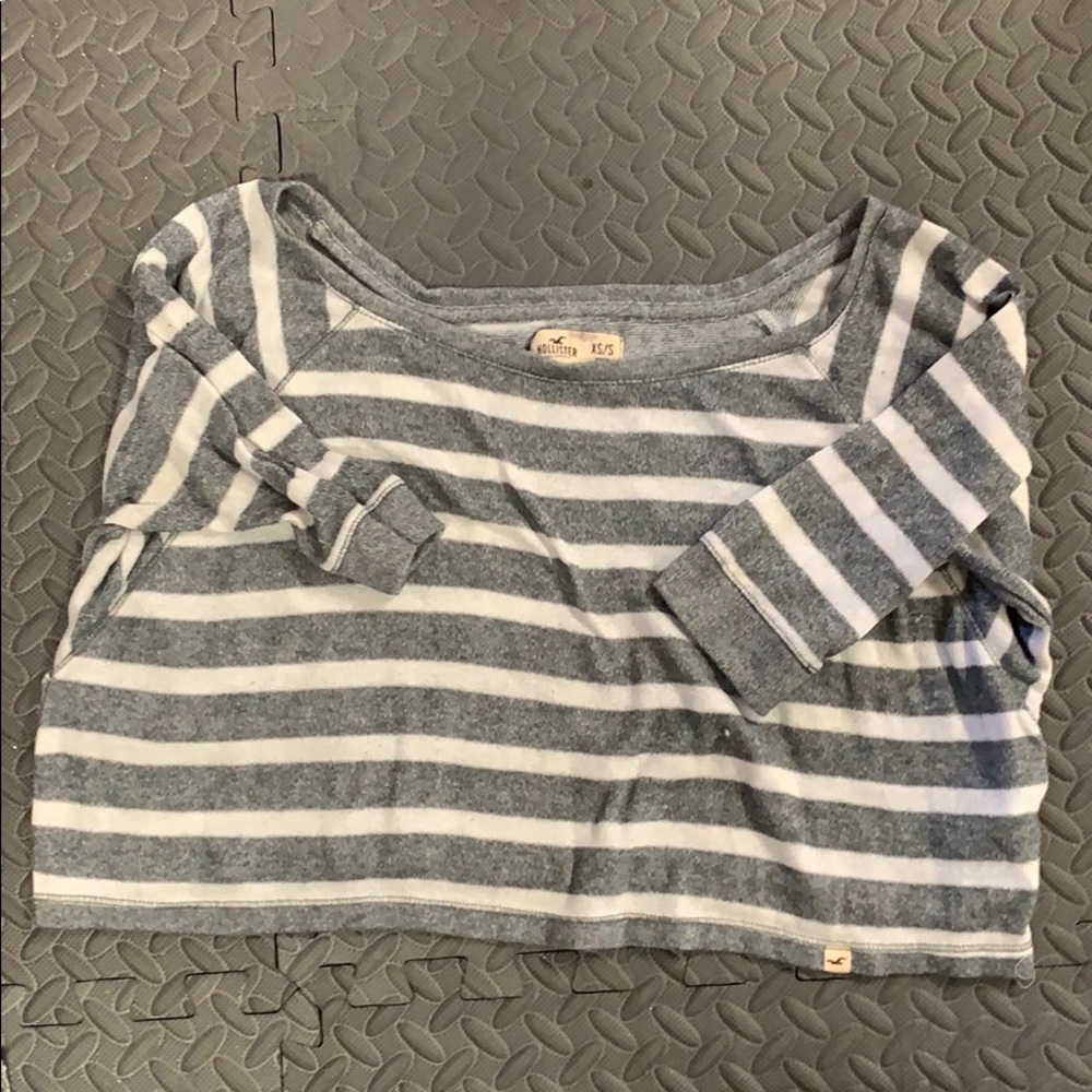 Grey and white stripped long sleeve